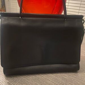 COPY - 90’s vintage coach black leather handbag